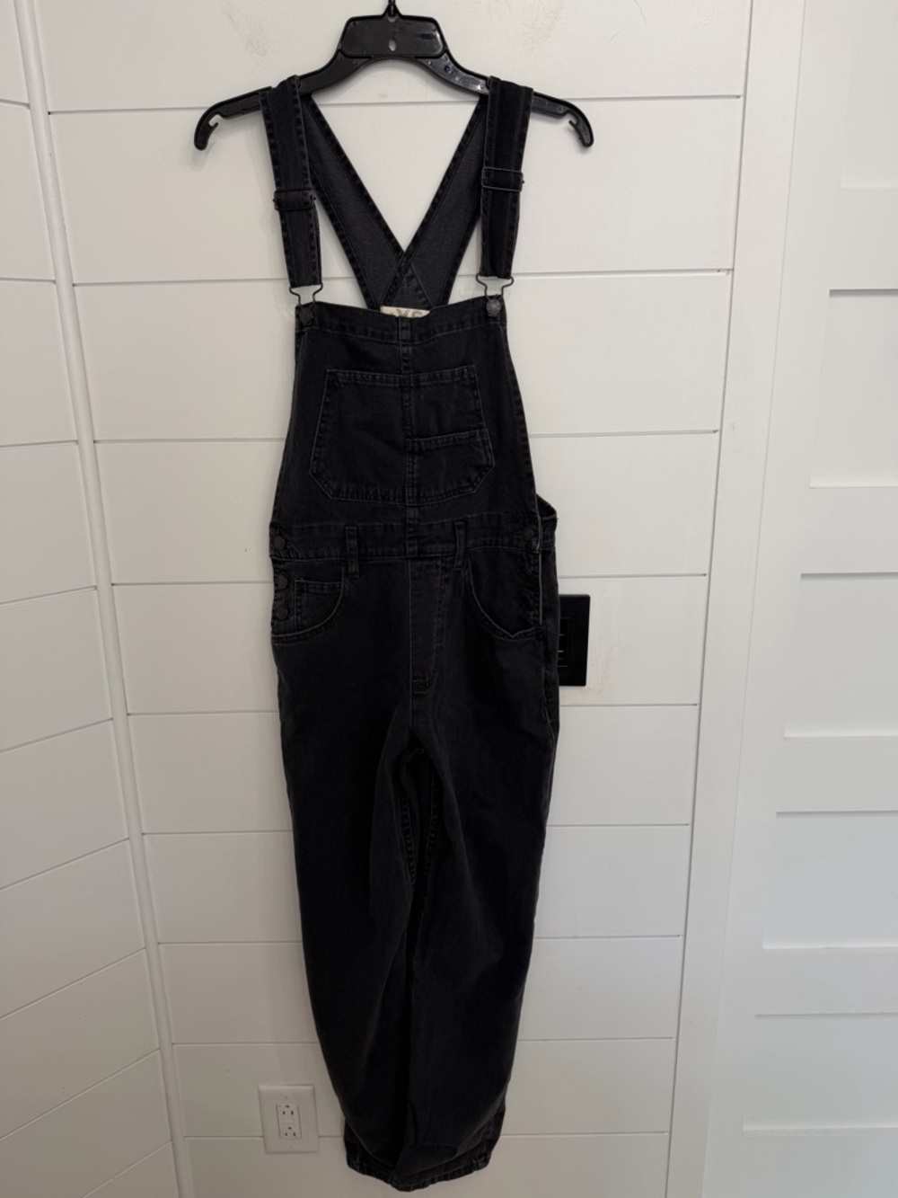 Free People We The Free Black Ziggy Denim Overalls Jumpsuit Size XS 36446 - Picture 8 of 16